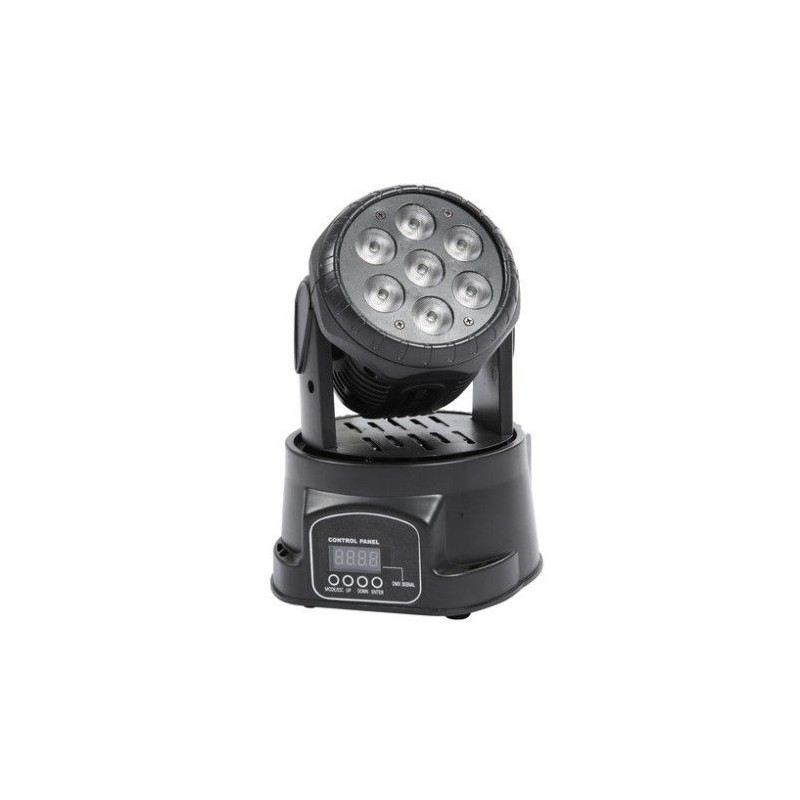 Mini testa mobile Wash PROEL 7 led da 10w RGBW