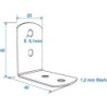 STAFFA ANGOLARE 90° PER FLIGHT CASE CON FORI 25x40x40