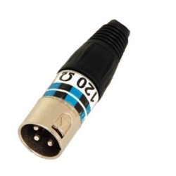 TERMINALE XLR CODINO CON RESISTENZA 120 OHM CATENA DMX SPINA 1Pz