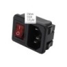 INTERRUTTORE VDE IEC C14 BIPOLARE SWITCH ROSSO 0-1 2 POLI 4 PIN. RICAMBIO. 16A