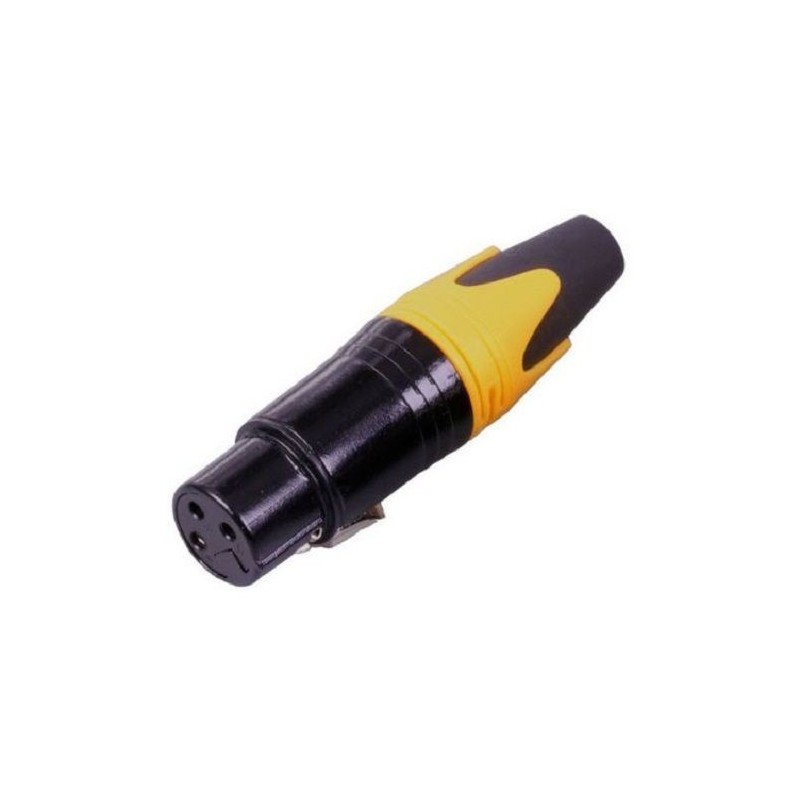 CONNETTORE XLR FEMMINA 3 POLI PRESA BILANCIATA GIALLO