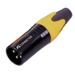 CONNETTORE XLR MASCHIO 3 POLI SPINA BILANCIATO GIALLO