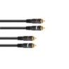 CAVO PROFESSIONALE 2 + 2 RCA DOPPIO CANALE DX + SX DESTRO SINISTRO 30 CM 0,3 MT