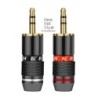 COPPIA CONNETTORI AUDIO MINIJACK 3.5 MM ROSSO + NERO 2PZ SALDARE PER CAVO CUFFIE