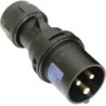 SPINA VOLANTE CEE 3 POLI (2P+T 6H) IP44 16A NERA PER LO SPETTACOLO CON SISTEMA TURBO TWIST