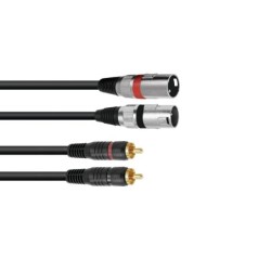 CAVO AUDIO ADATTATORE DA DOPPIO RCA A DOPPIO XLR MASCHIO 3 POLI 1 mt