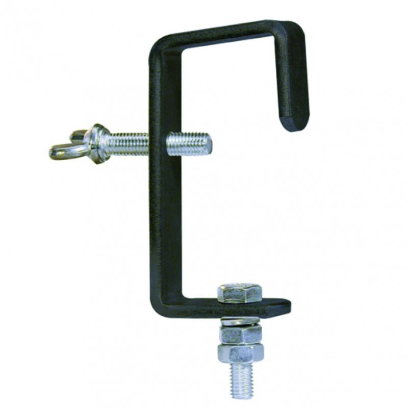 CLAMP NERA PER TUBI FINO A 50mm PORTATA 30 KG. PER PAR, LUCI, EFFETTI