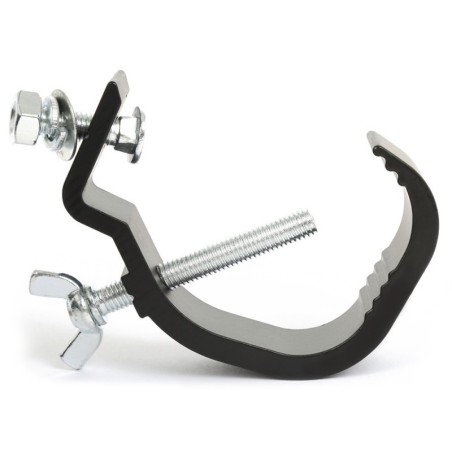CLAMP NERA PER TUBI FINO A 64mm PORTATA 30 KG. PER PAR, LUCI, EFFETTI