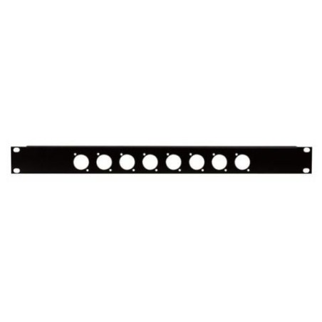 PANNELLO RACK 1 UNITà 1HE PER 8 XLR FORI VUOTI D-SIZE