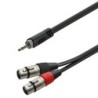 CAVO ADATTATORE DA MINIJACK 3.5mm STEREO A DOPPIO XLR 3 POLI FEMMINA BILANCIATO