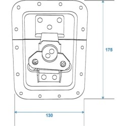 CHIUSURA A FARFALLA DI RICAMBIO PER FLIGHT CASE 130 x 175