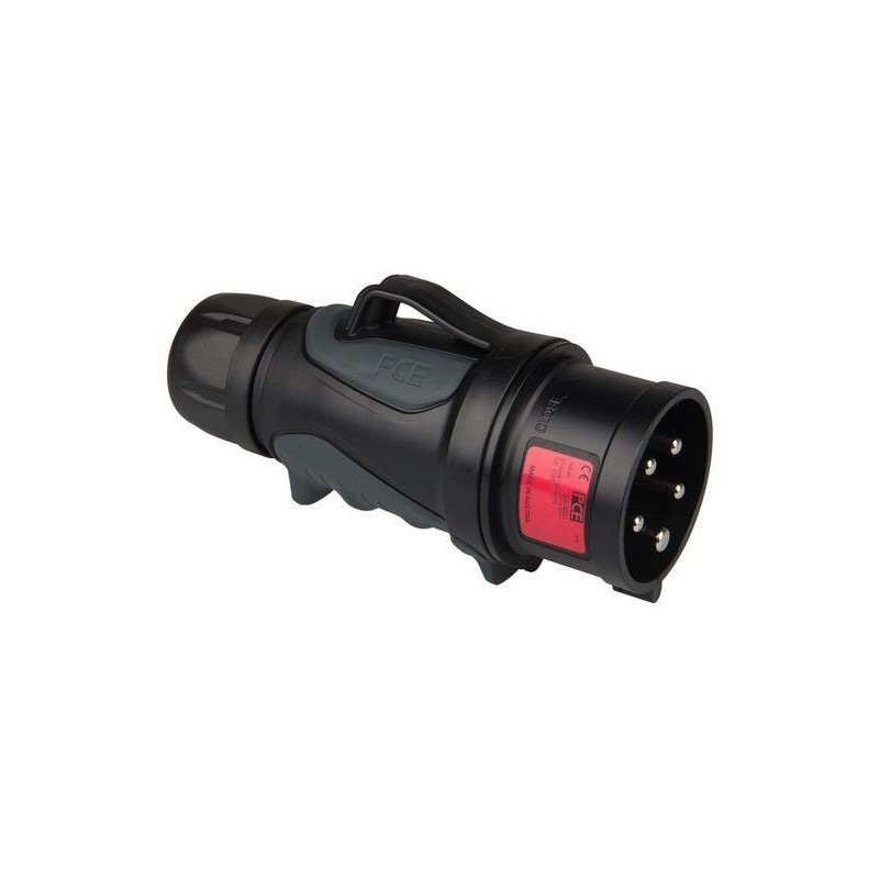 SPINA VOLANTE CEE 5 POLI (3P+N+T 6H) IP44 16A NERA PER LO SPETTACOLO CON IMPUGNATURA GRIP