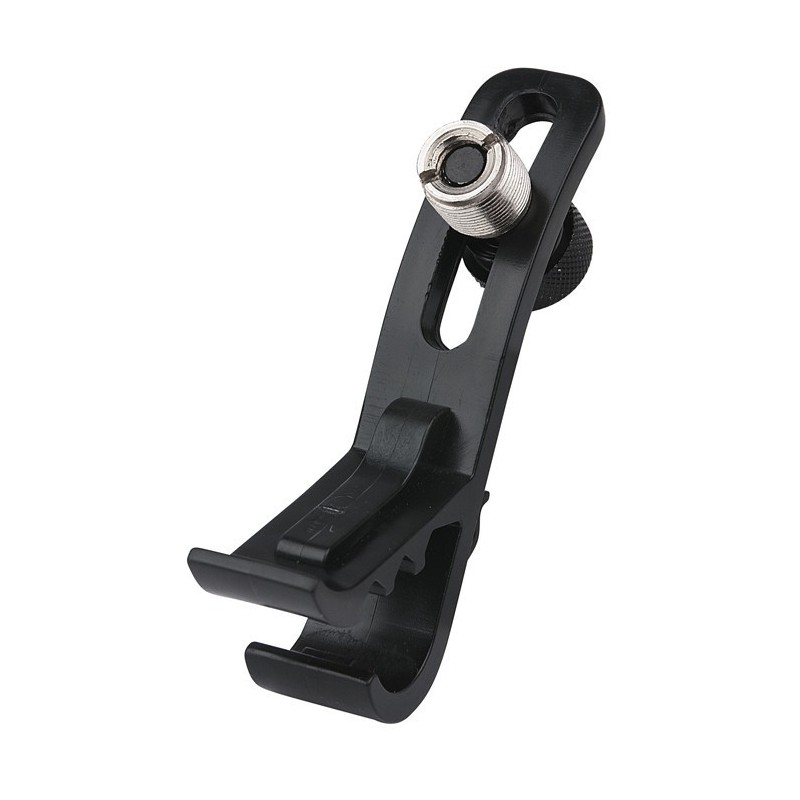 SUPPORTO MICROFONO CLAMP PER BATTERIA PERCUSSIONI NERO IN ABS PLASTICA 5/8 3/8