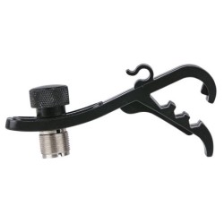 SUPPORTO MICROFONO CLAMP PER BATTERIA PERCUSSIONI NERO IN ABS PLASTICA 5/8 3/8