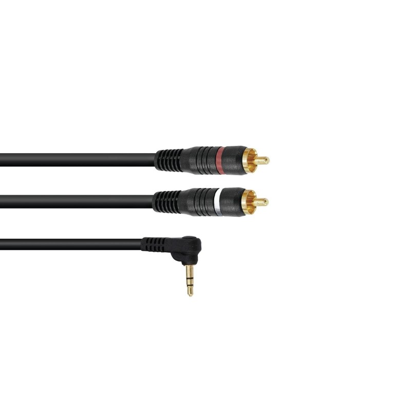 CAVO PROFESSIONALE 2 RCA DOPPIO CANALE DX + SX DESTRO SINISTRO + MINIJACK 90°