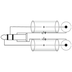 CAVO PROFESSIONALE 2 RCA DOPPIO CANALE DX + SX DESTRO SINISTRO + MINIJACK 90°