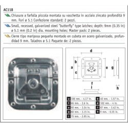 RICAMBIO CHIUSURA A FARFALLA PER FLIGHT CASE PROEL AC118