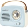 RADIO PORTATILE STILE VINTAGE CON BLUETOOTH & FM 30W MADISON AZZURRA RICARICABILE