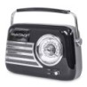 RADIO PORTATILE STILE VINTAGE CON BLUETOOTH & FM 30W MADISON NERA RICARICABILE