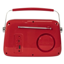 RADIO PORTATILE STILE VINTAGE CON BLUETOOTH & FM 30W MADISON ROSSA RICARICABILE