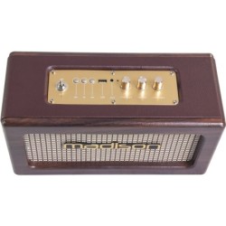 RADIO PORTATILE RICARICABILE STILE VINTAGE RETRò CON BLUETOOTH & FM 2X10W MADISON MARRONE ANNI 30