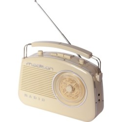 RADIO PORTATILE A BATTERIA STILE VINTAGE CON BLUETOOTH & AM/FM MADISON BEIGE