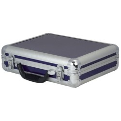 VALIGETTA FLIGHT CASE PER IL TRASPORTO DI 7 MICROFONI CON VANO ACCESSORI. BLU