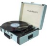 GIRADISCHI VINTAGE IN VALIGETTA CON BLUETOOTH, USB, SD E FUNZIONE REC - AZZURRO 33 45 78 GIRI