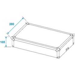 Flight Case Valigia Custodia per Dj Mixer Audio Luci 540 x 270 x 235 mm Roading