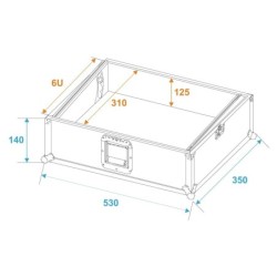 Roadinger MCV-19 Flight case per mixer RACK 6U (L x L x A) 350 x 530 x 260 mm