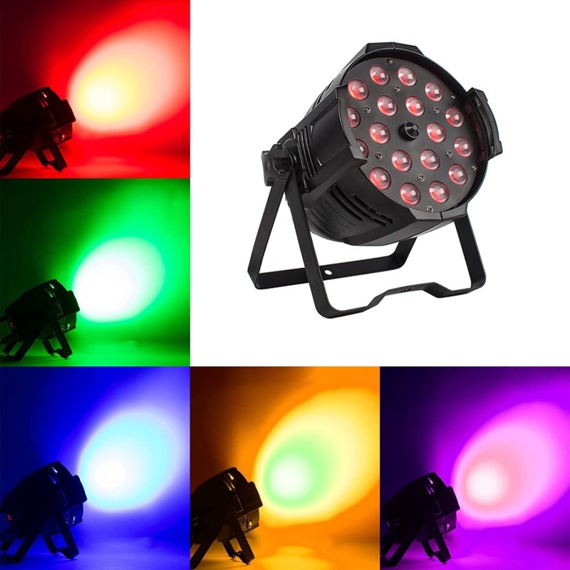 Par Led con Zoom 18 Led 18w RGBWA+UV 6in1 15-45 GRADI