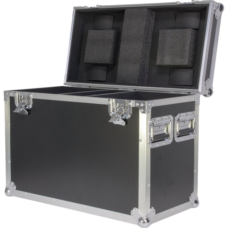 FLIGHT CASE NERO CON RUOTE PER 2 TESTE MOBILI BEAM WASH 19X15W TIPO AURA