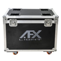 FLIGHT CASE NERO DOPPIO PER 2 TESTE MOBILI AFX BEAM 100 LED. CON RUOTE