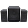 Sistema audio attivo 2 satelliti + subwoofer 600w rms