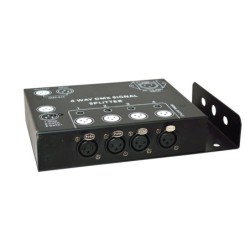 SPLITTER DMX DOPPIA USCITA AFX DD4 USCITA LINK NERO. NUOVO. CONNESSIONE XLR 3P