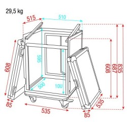 Combi Case 10U + 10U top