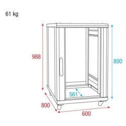 RCA  FSG  18 18 U Armadio di rete con porta in vetro