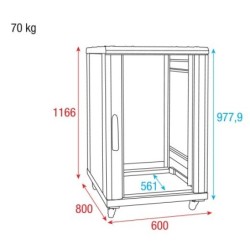 RCA  FSG  22 22 U Armadio di rete con porta in vetro