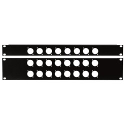 19 Inch Connector Panel 1U, per connettore XLR a 8 poli (dimensione D)