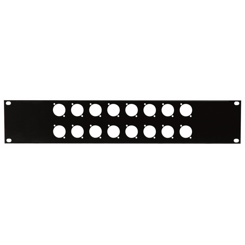 19 Inch Connector Panel 2U, per connettore XLR a 16 poli (dimensione D)