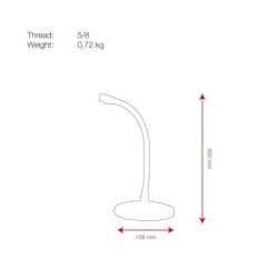 Desk Microphone Stand Dritto, cromo, 20 cm/0,7 kg, + regolabile Collo d'oca