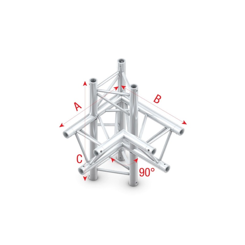 Pro  30 Triangle F Truss    3  way horizontal    50 cm ATF36sp    90  corner    silver    F