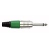 6.3 mm Jack Plug Mono Nickel housing Cappuccio finale verde