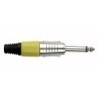 6.3 mm Jack Plug Mono Nickel housing Cappuccio finale giallo