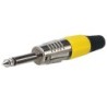 6.3 mm Jack Plug Mono Nickel housing Cappuccio finale giallo