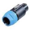 speakON 8P Plug, female Alloggiamento nero, cappuccio blu