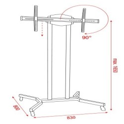 Flatscreen Trolley 4 Telescopico 120  180cm