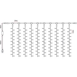 LED Rubber Curtain Light WW 500 LED/20 LED/striscia da 1.5M