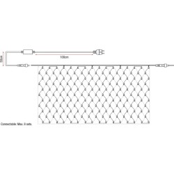 LED Rubber Net Light WW 228 LED/300x200cm, collegabile