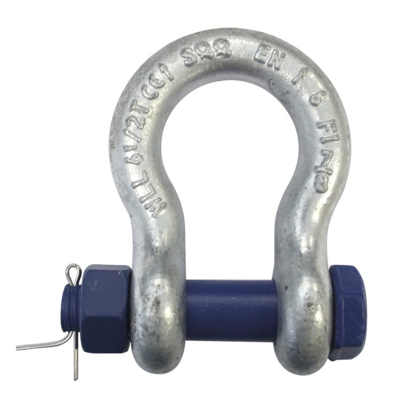 Chain Shackle, Nut    Bolt WLL 6.5T bullone con collare, colore nero